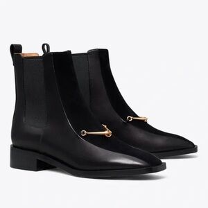 Tory Burch Chelsea Silk Suede and Leather Booties / Booties